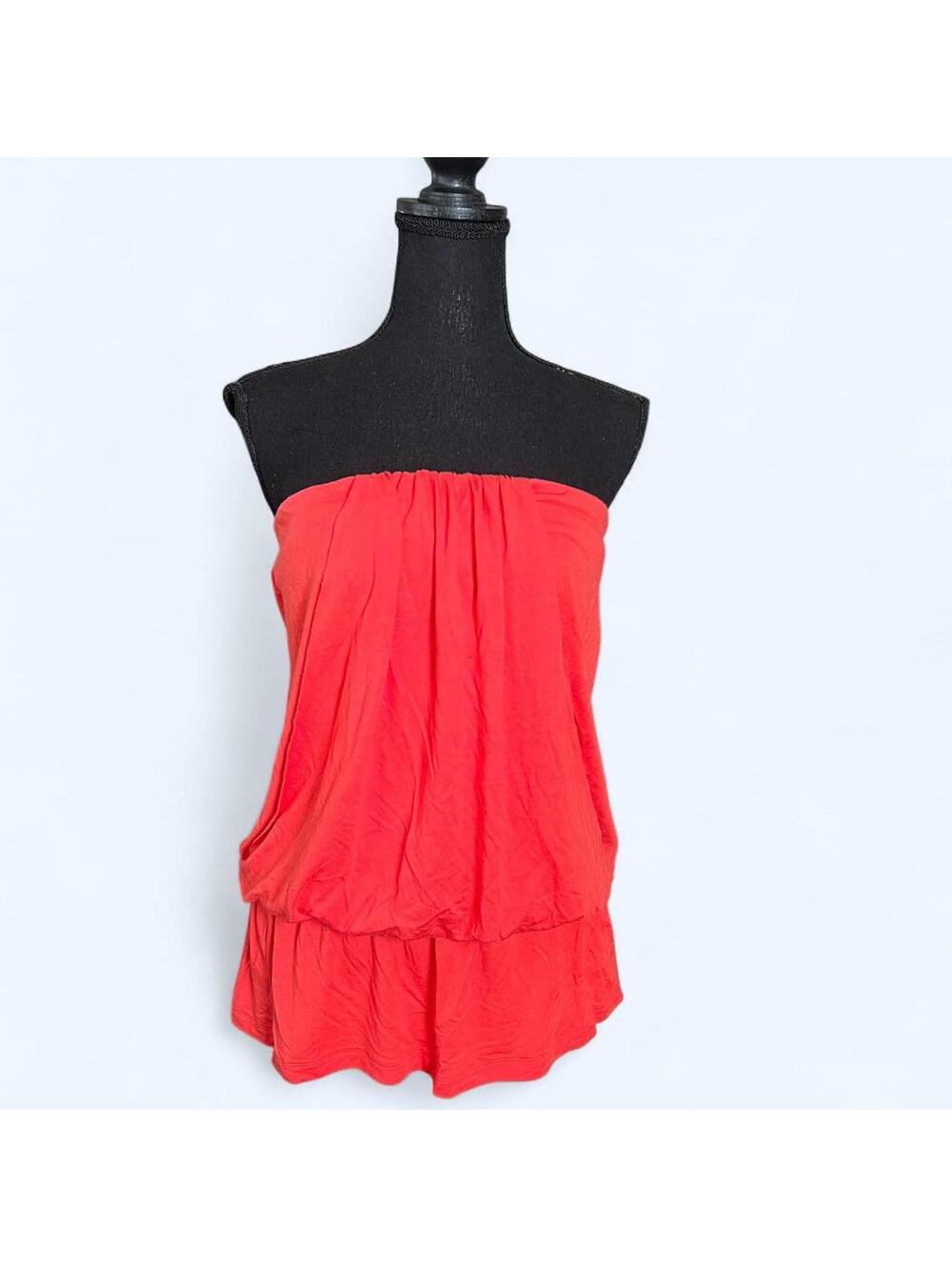 Lady Dutch vintage Y2K orange strapless top size Large 🧡